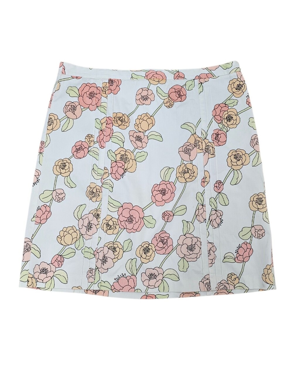 Ann Taylor Loft Cute Floral A-Line Mini Skirt in Pastel Pink & Yellow